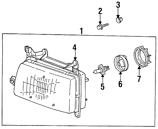 Diagram FRONT LAMPS. HEADLAMP COMPONENTS. for your Toyota