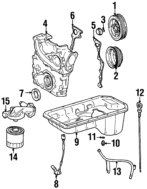 Diagram ENGINE PARTS. for your 2010 Toyota Tacoma  Pre Runner Standard Cab Pickup Fleetside 