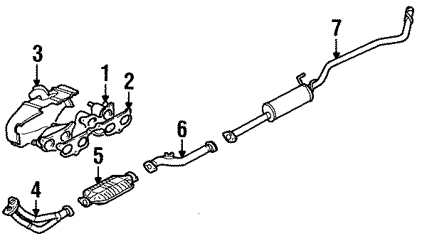 Diagram EXHAUST SYSTEM. EXHAUST COMPONENTS. for your 2011 Toyota Sienna  Base Mini Passenger Van 