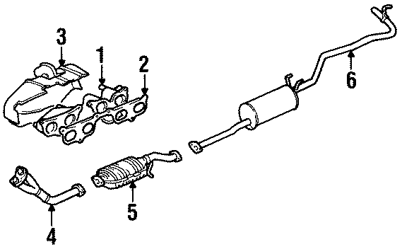 Diagram EXHAUST SYSTEM. EXHAUST COMPONENTS. for your 2011 Toyota Sienna  Base Mini Passenger Van 