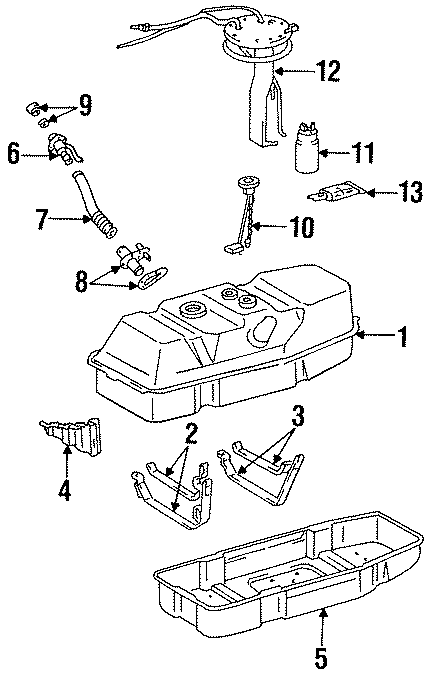 Diagram FUEL SYSTEM COMPONENTS. for your 1998 Toyota Avalon  XL Sedan 