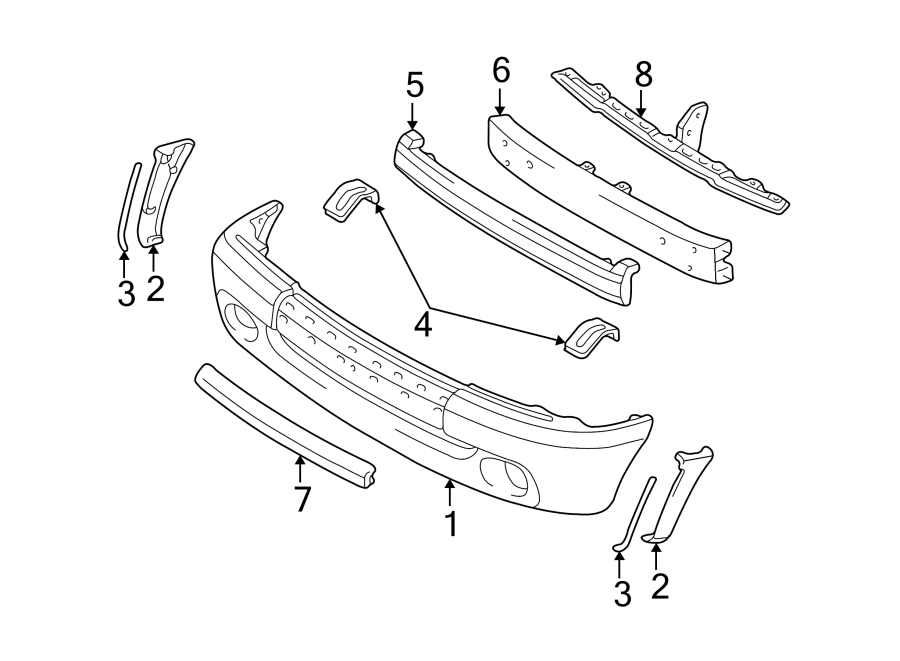 Diagram FRONT BUMPER. BUMPER & COMPONENTS. for your 2005 Toyota RAV4   