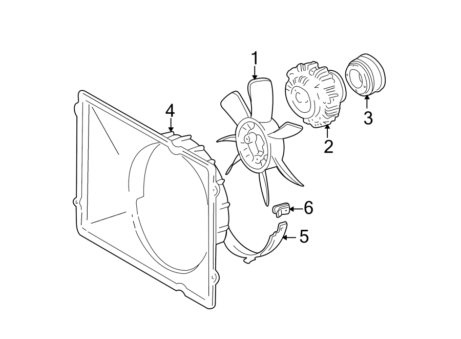 Diagram COOLING FAN. for your 2003 Toyota Tacoma  S-Runner Extended Cab Pickup Fleetside 