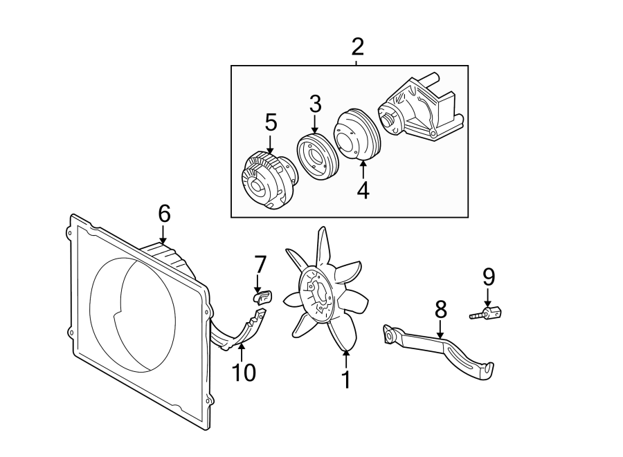 Diagram COOLING FAN. for your 2003 Toyota Tacoma  S-Runner Extended Cab Pickup Fleetside 