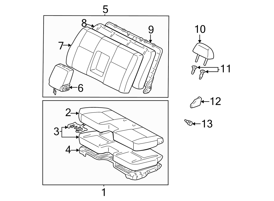 Diagram SEATS & TRACKS. FRONT SEAT COMPONENTS. for your 2003 Toyota Tundra   