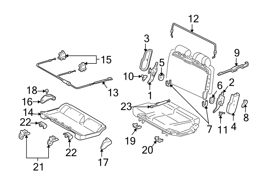 Diagram SEATS & TRACKS. TRACKS & COMPONENTS. for your 2006 Toyota Tundra 4.7L V8 A/T 4WD Limited Crew Cab Pickup Stepside 