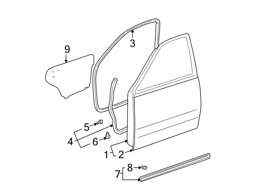 Diagram FRONT DOOR. DOOR & COMPONENTS. for your 2023 Toyota Camry   