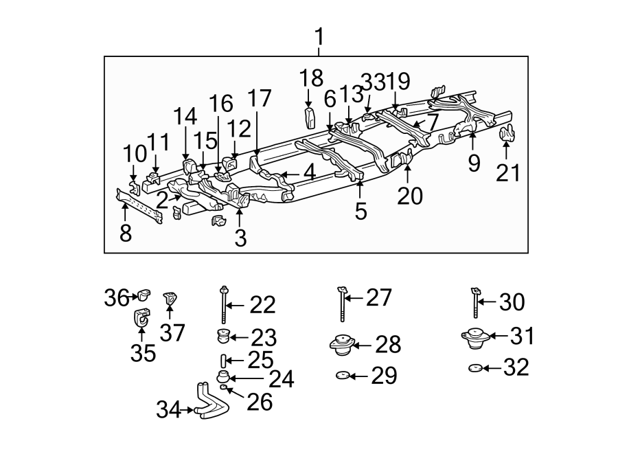 Diagram FRAME & COMPONENTS. for your Toyota RAV4  