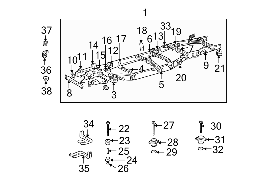 Diagram Frame. for your Toyota RAV4  