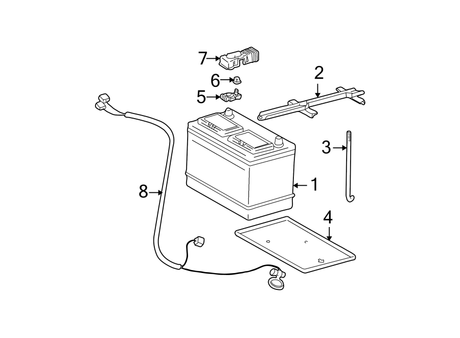 Diagram BATTERY. for your 2008 Toyota Camry 3.5L V6 M/T LE SEDAN 