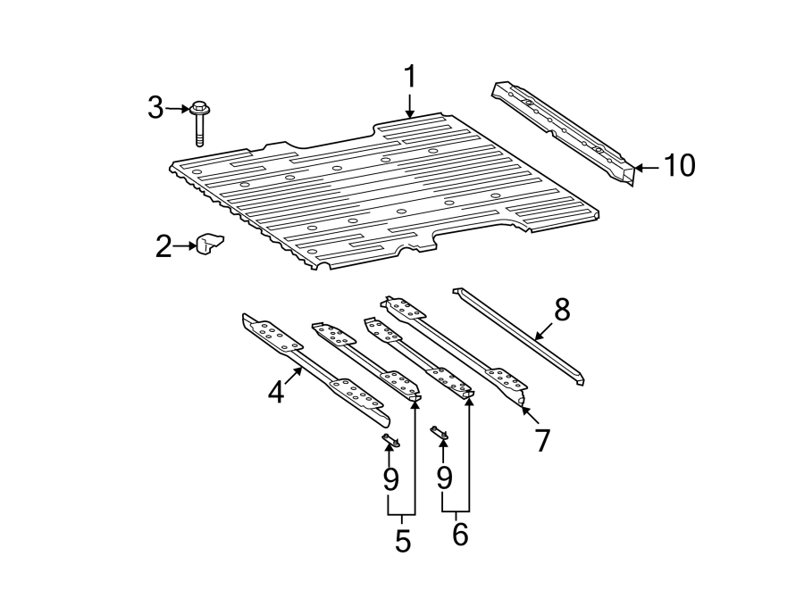 Diagram PICK UP BOX. FLOOR. for your 2006 Toyota Tundra 4.7L V8 A/T RWD SR5 Extended Cab Pickup Stepside 