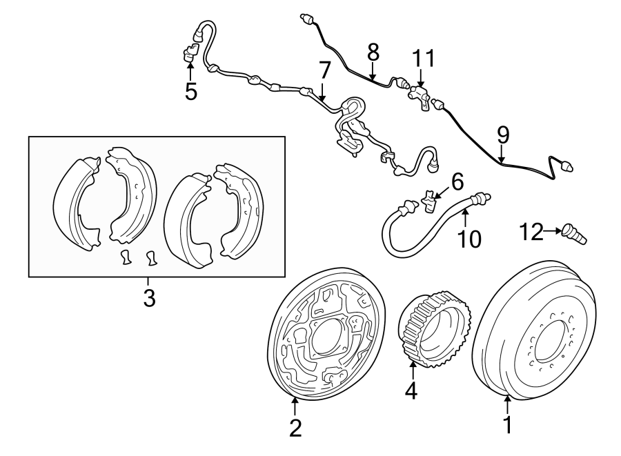 Diagram REAR SUSPENSION. BRAKE COMPONENTS. for your 2008 Toyota 4Runner   