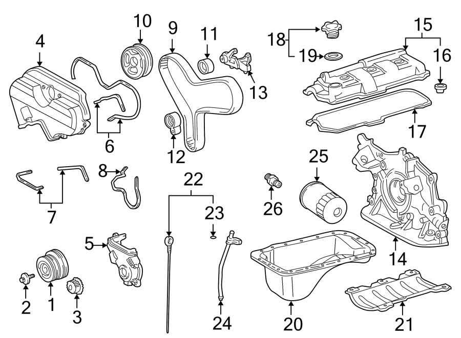 Diagram ENGINE PARTS. for your 2012 Toyota Tundra  Base Extended Cab Pickup Fleetside 