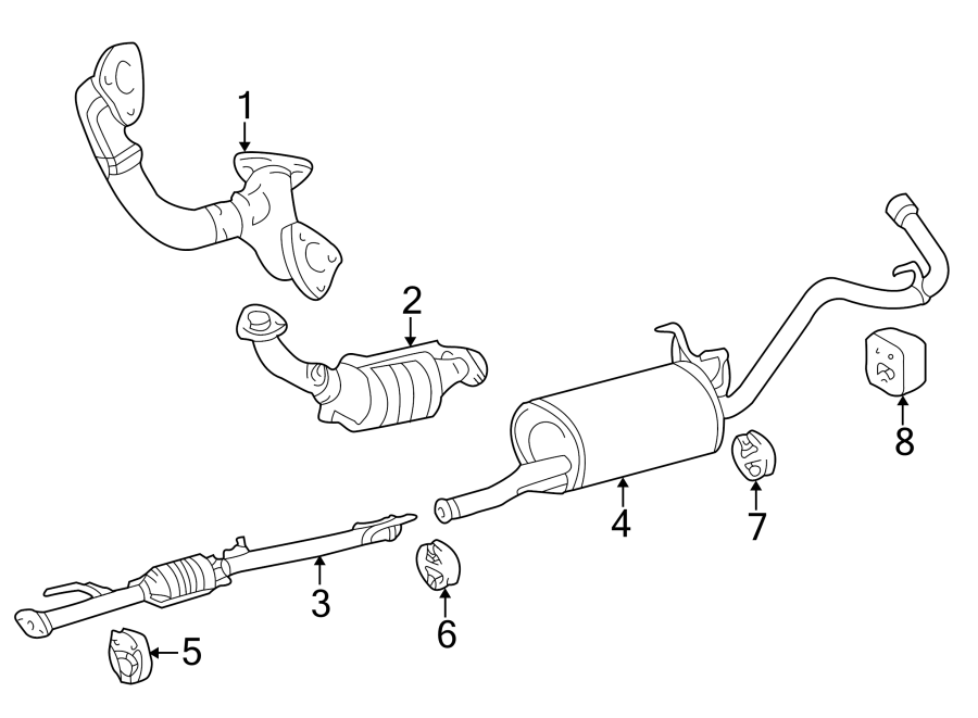 Diagram EXHAUST SYSTEM. EXHAUST COMPONENTS. for your 2004 Toyota Echo   