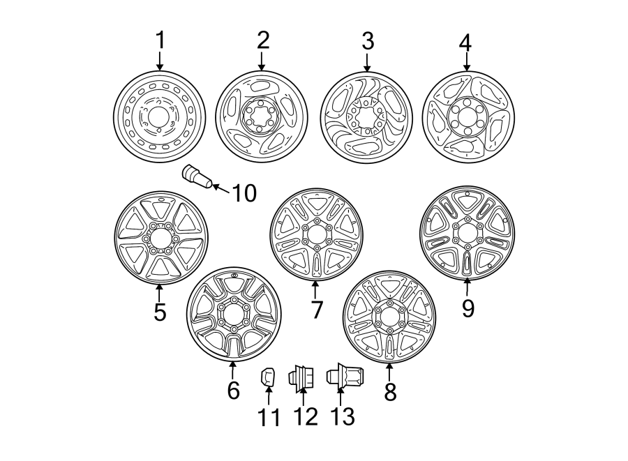 Diagram WHEELS. for your 2005 Toyota Tundra  Base Standard Cab Pickup Fleetside 