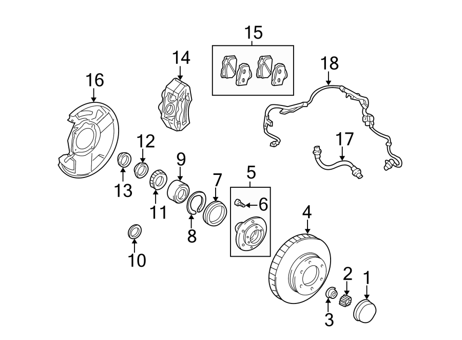 Diagram FRONT SUSPENSION. BRAKE COMPONENTS. for your 2020 Toyota Highlander   