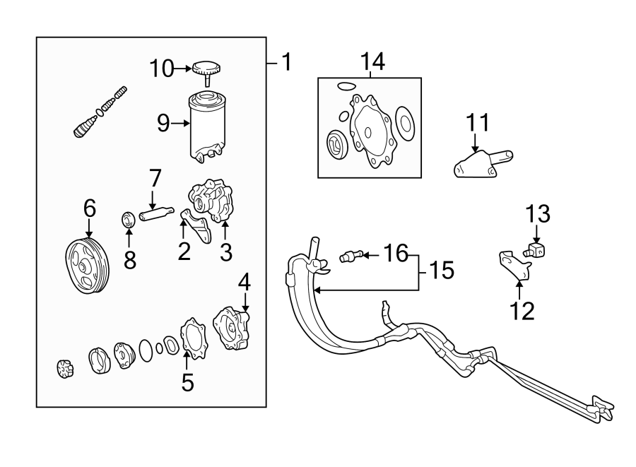 Diagram STEERING GEAR & LINKAGE. PUMP & HOSES. for your 2018 Toyota Prius   