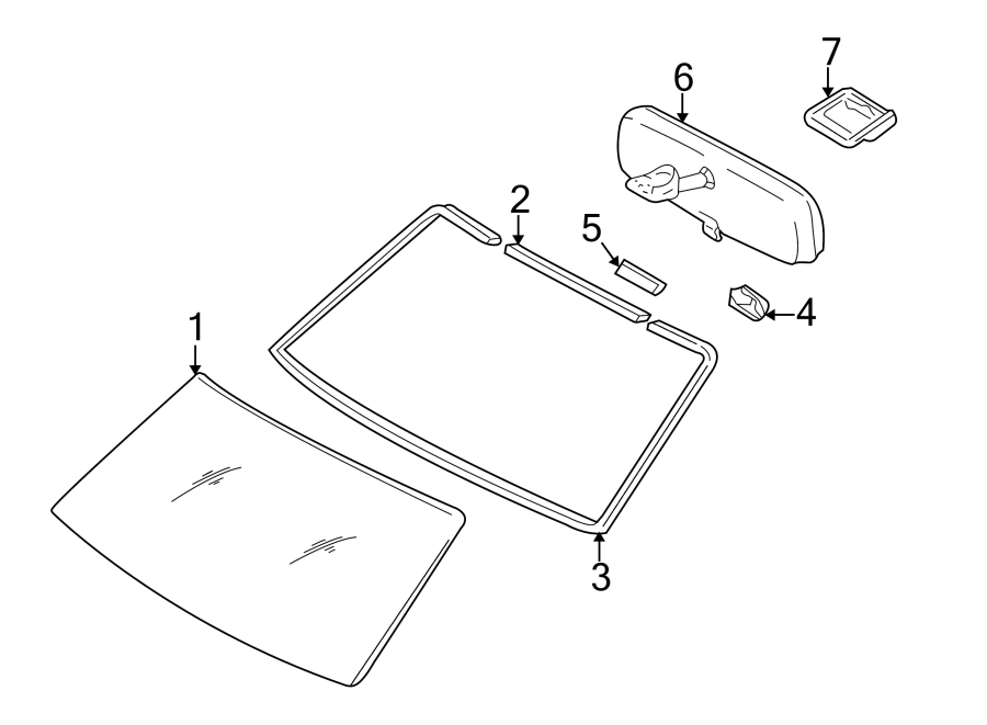 Diagram WINDSHIELD. GLASS. for your Toyota Camry  