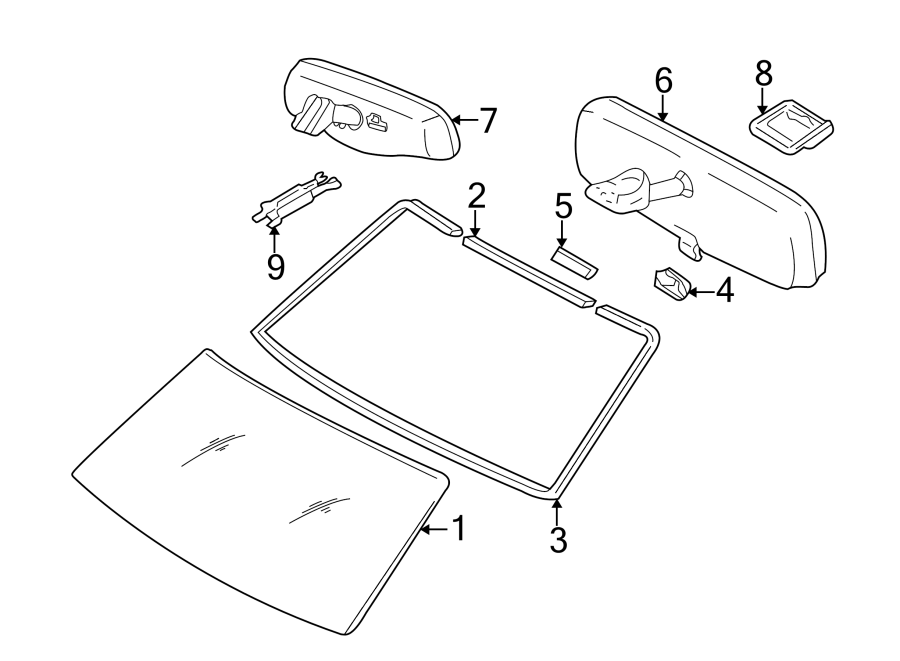 Diagram WINDSHIELD. GLASS. for your Toyota Camry  