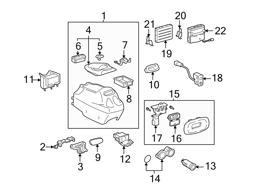 Diagram CENTER CONSOLE. for your 2002 Toyota Tundra 4.7L V8 A/T RWD Limited Extended Cab Pickup Fleetside 