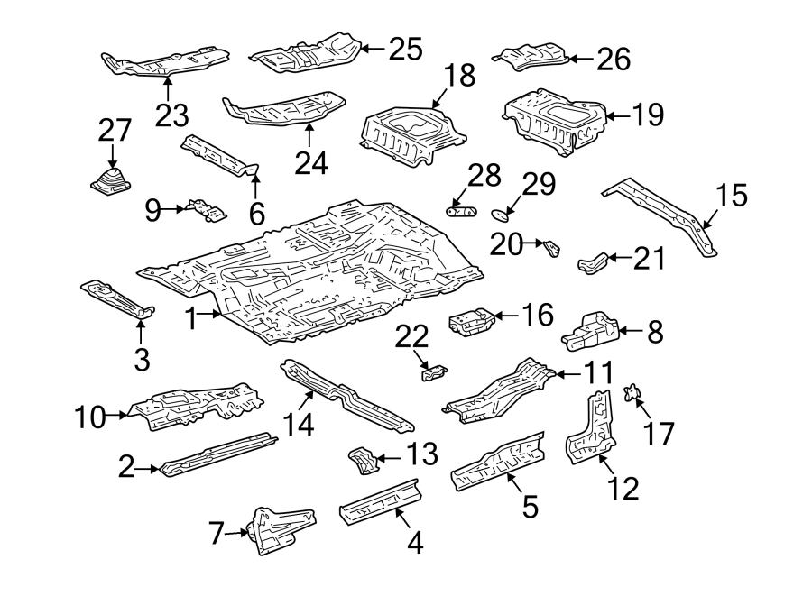 Diagram Floor. for your 1996 Toyota Avalon   