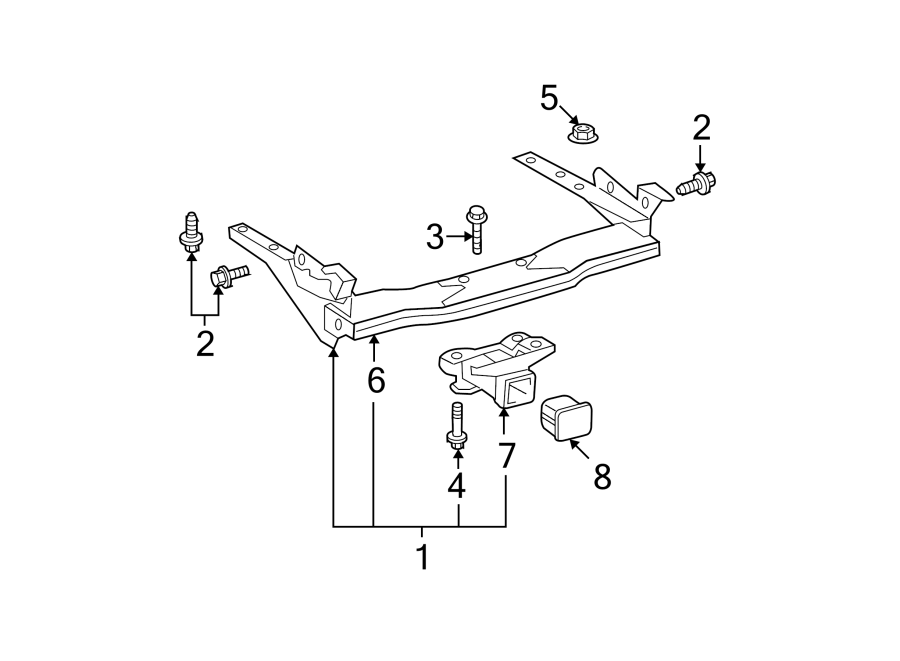 Diagram REAR BUMPER. TRAILER HITCH COMPONENTS. for your 2023 Toyota Tacoma 3.5L V6 A/T RWD SR5 Crew Cab Pickup Fleetside 