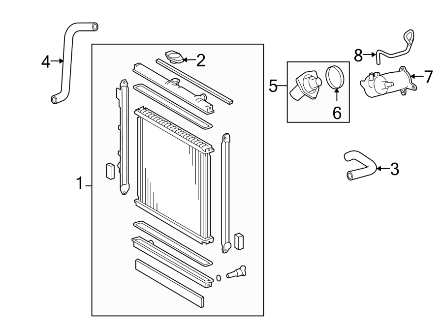 Diagram RADIATOR & COMPONENTS. for your 2012 Toyota Tundra  Platinum Crew Cab Pickup Fleetside 