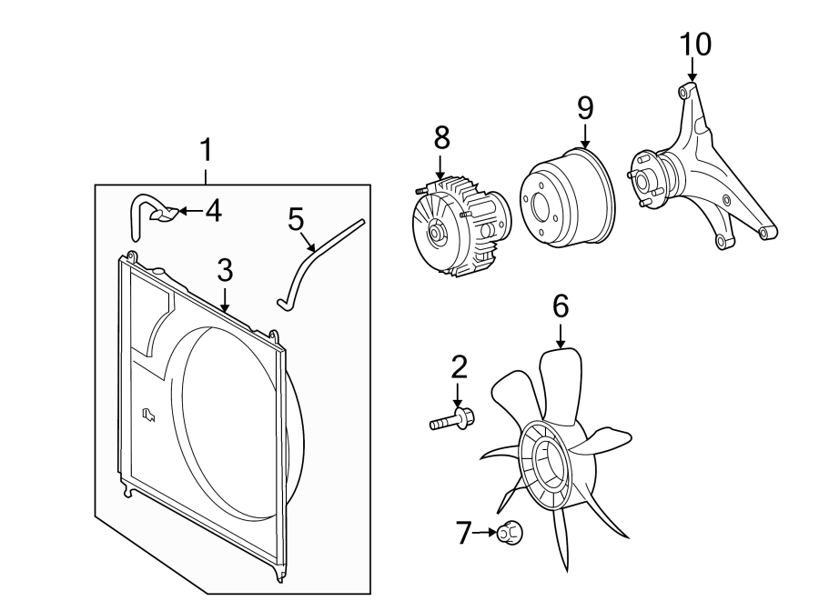 Diagram COOLING FAN. for your 1990 Toyota Corolla  DLX Wagon 