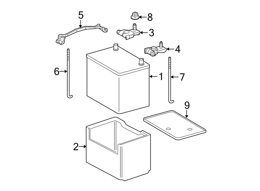 Diagram BATTERY. for your 2017 Toyota Highlander 2.7L A/T AWD LE Sport Utility 