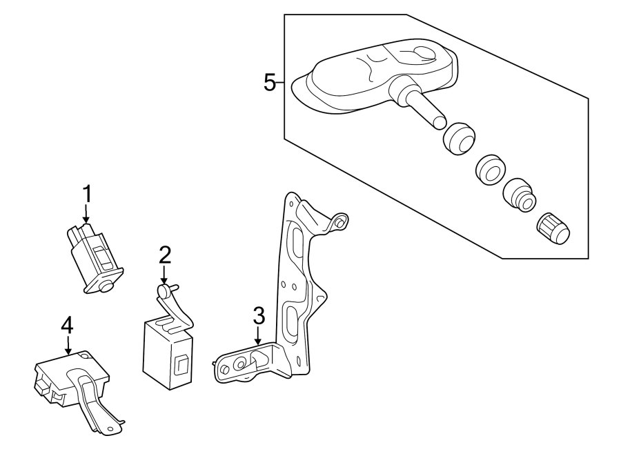 Diagram TIRE PRESSURE MONITOR COMPONENTS. for your Toyota