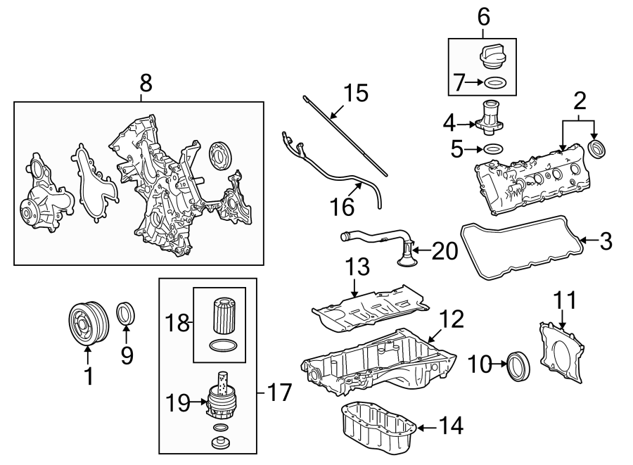 Diagram ENGINE PARTS. for your Toyota