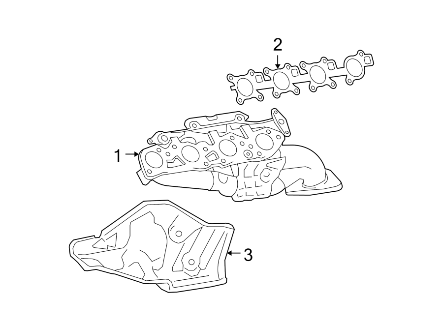 Diagram EXHAUST SYSTEM. MANIFOLD. for your 2011 Toyota Tundra 4.6L V8 A/T RWD Base Extended Cab Pickup Fleetside 