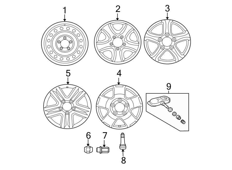 Diagram WHEELS. for your 2010 Toyota Tundra 5.7L i-Force V8 A/T RWD SR5 Crew Cab Pickup Fleetside 