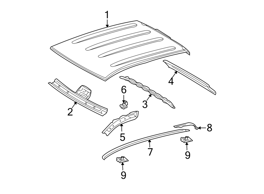 Diagram ROOF & COMPONENTS. for your Toyota Tundra  