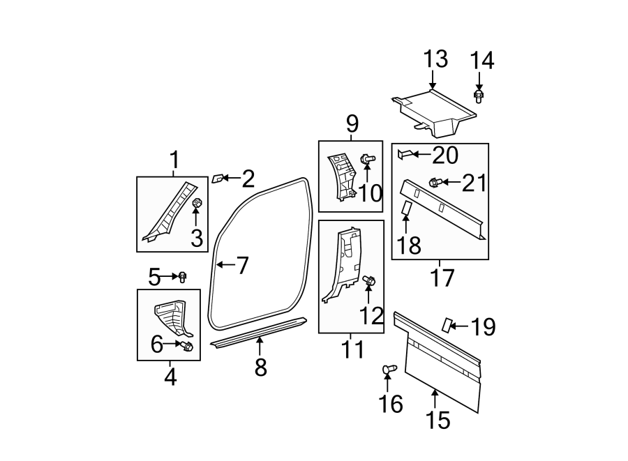 Diagram INTERIOR TRIM. for your 2010 Toyota Camry 2.5L A/T LE SEDAN 