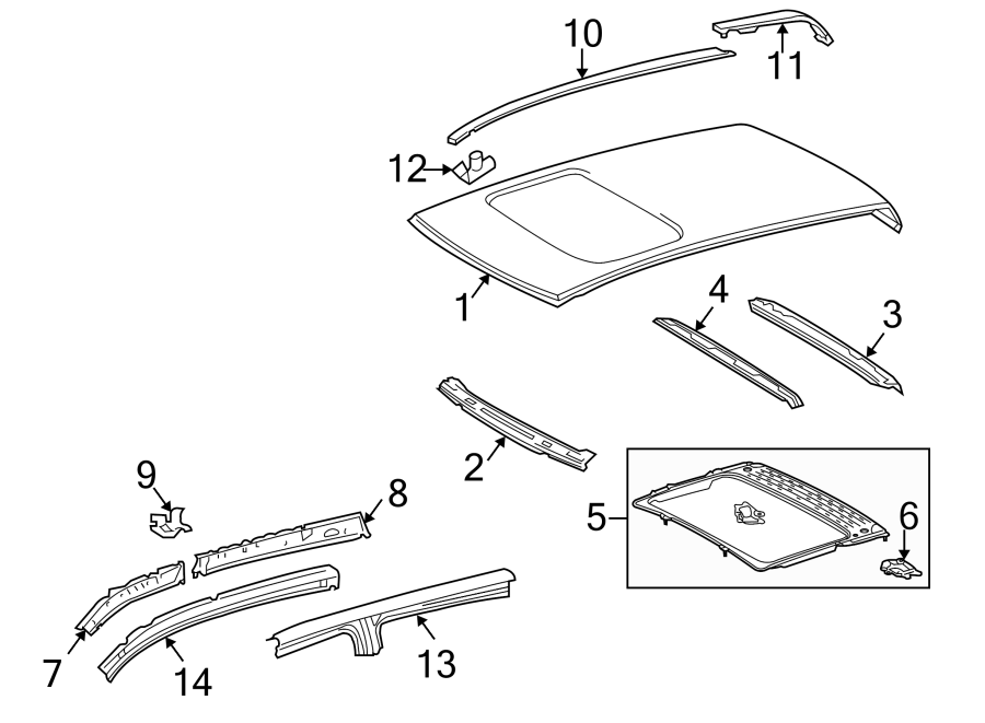 Diagram CAB. ROOF & COMPONENTS. for your Toyota Tundra  