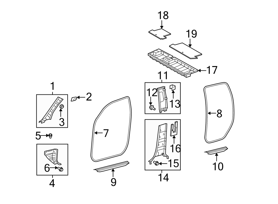 Diagram INTERIOR TRIM. for your Toyota