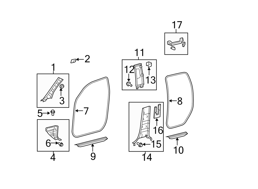 Diagram Cab. Interior trim. for your 2012 Toyota Sienna  LE Mini Passenger Van 