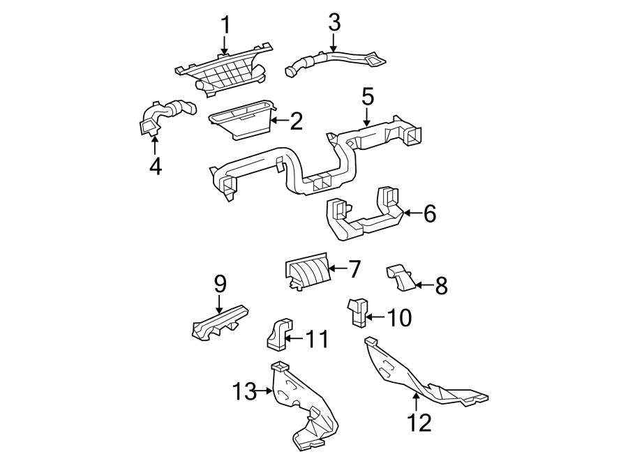 Diagram INSTRUMENT PANEL. DUCTS. for your 2013 Toyota Highlander   