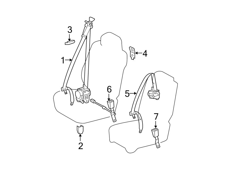 Diagram RESTRAINT SYSTEMS. FRONT SEAT BELTS. for your Toyota