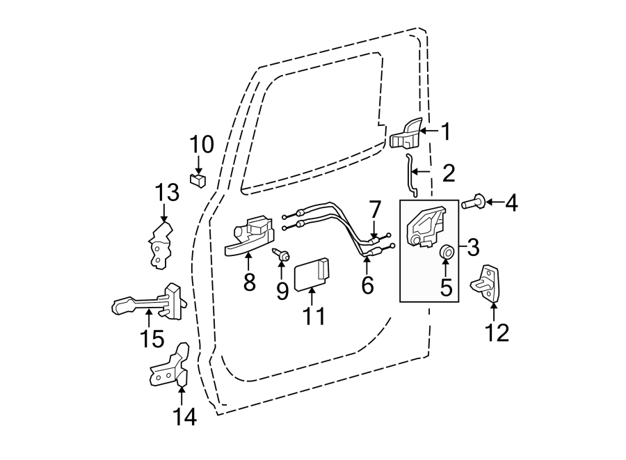 Diagram REAR DOOR. LOCK & HARDWARE. for your 2011 Toyota Tundra   