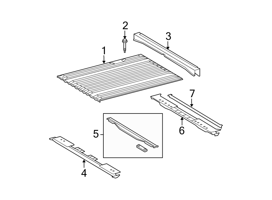 Diagram PICK UP BOX. FLOOR. for your 2006 Toyota Tundra 4.0L V6 M/T 4WD SR5 Extended Cab Pickup Stepside 