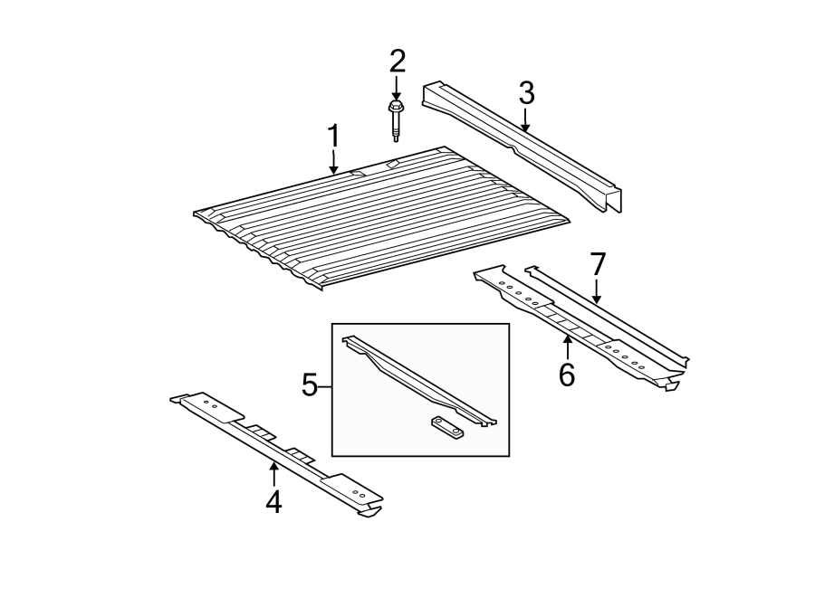 Diagram PICK UP BOX. FLOOR. for your 2006 Toyota Tundra 4.0L V6 M/T 4WD SR5 Extended Cab Pickup Stepside 