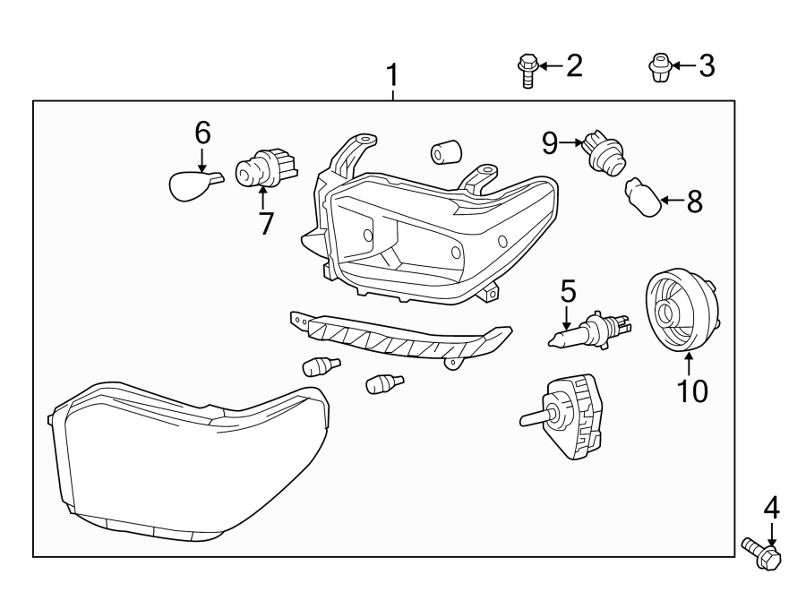 Diagram FRONT LAMPS. HEADLAMP COMPONENTS. for your Toyota