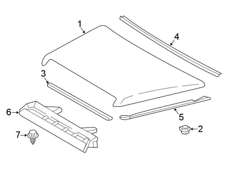 Diagram HOOD. EXTERIOR TRIM. for your Toyota Tundra  