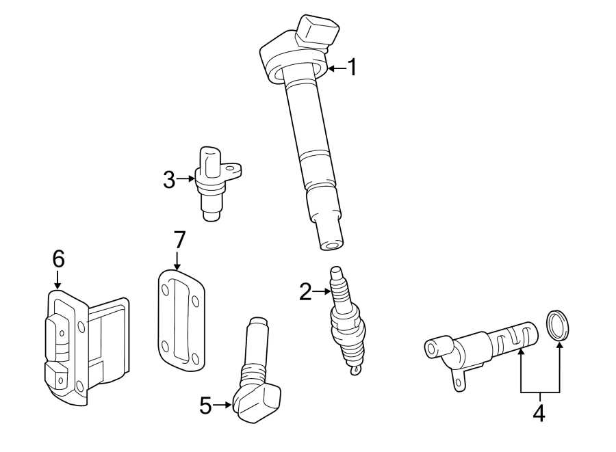 Diagram IGNITION SYSTEM. for your 2012 Toyota Tundra 5.7L i-Force V8 A/T RWD Base Extended Cab Pickup Fleetside 