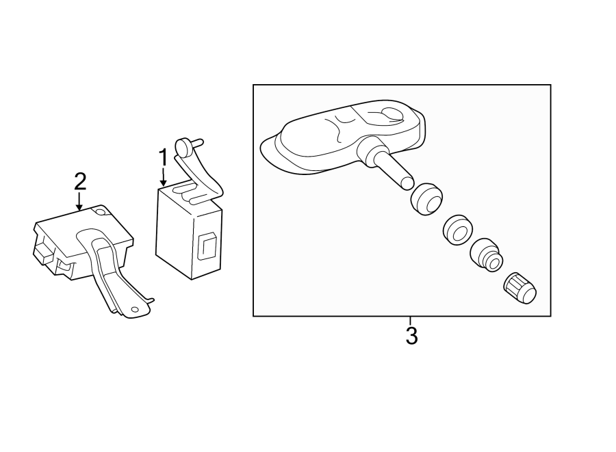 Diagram TIRE PRESSURE MONITOR COMPONENTS. for your 2019 Toyota Avalon   