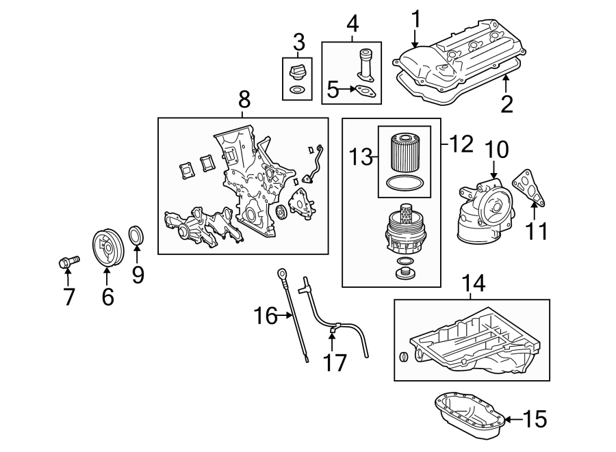 Diagram ENGINE PARTS. for your 2008 Toyota Tacoma 4.0L V6 M/T RWD Base Crew Cab Pickup Fleetside 