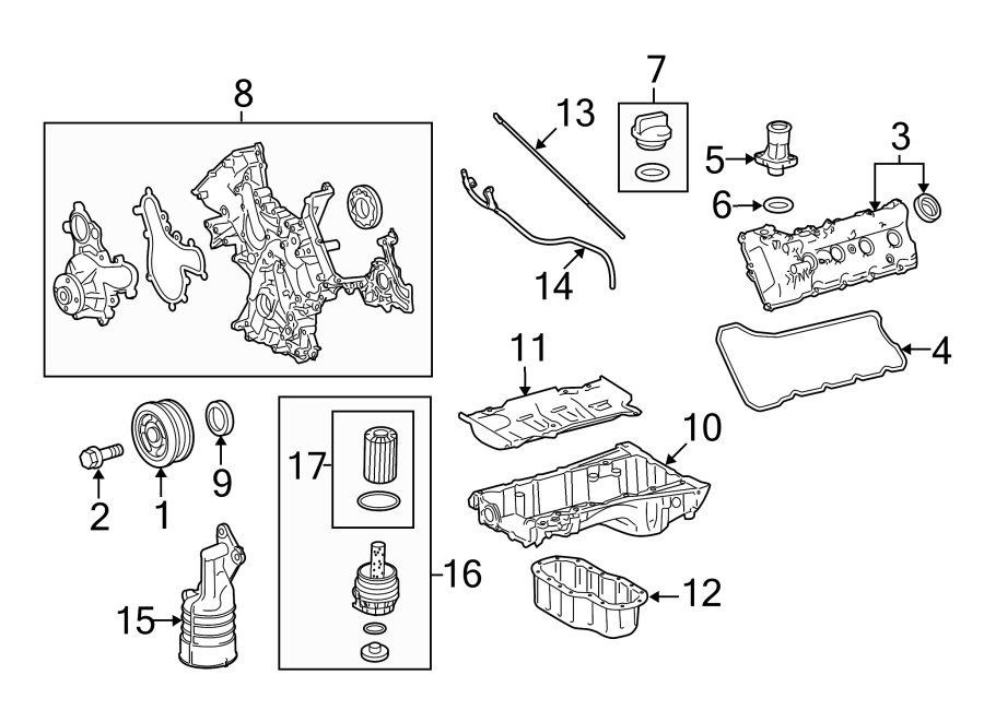 Diagram ENGINE PARTS. for your 2014 Toyota Tundra  SR5 Extended Cab Pickup Fleetside 