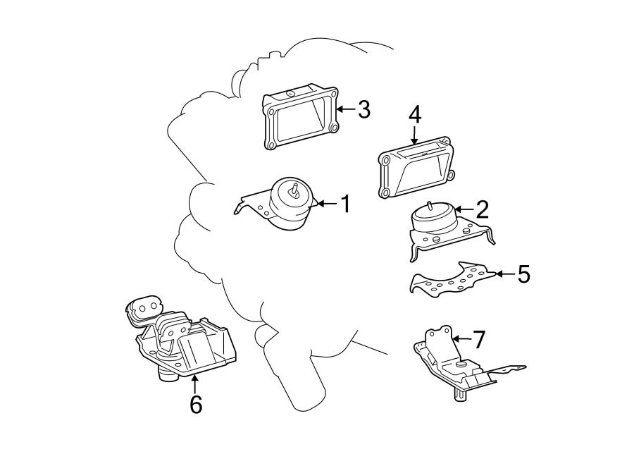 Diagram Engine & TRANS mounting. for your 2015 Toyota Tundra 4.6L V8 A/T 4WD SR Standard Cab Pickup Fleetside 